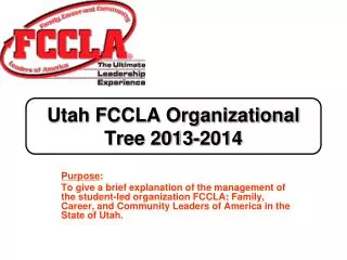Utah FCCLA Organizational Tree 2013-2014