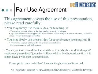 Fair Use Agreement