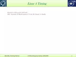 Linac 4 Timing