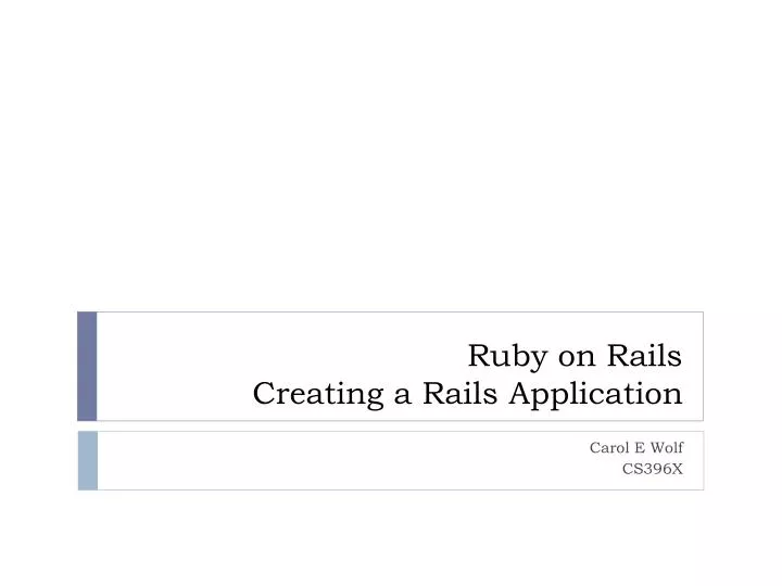 ruby on rails creating a rails application