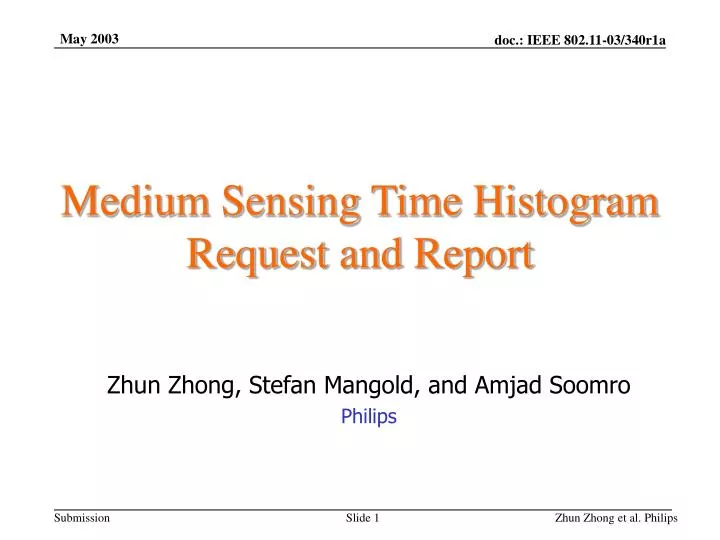 medium sensing time histogram request and report