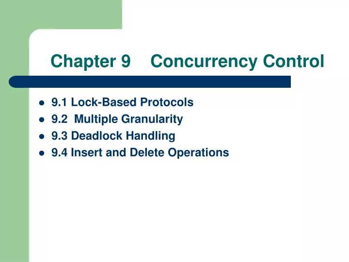 chapter 9 concurrency control