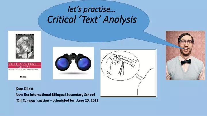 l et s practise critical text analysis