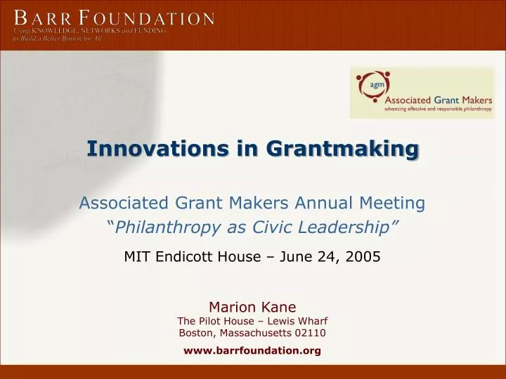 innovations in grantmaking