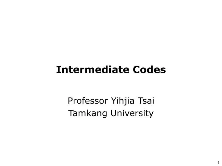 intermediate codes