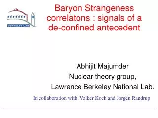 Baryon Strangeness correlatons : signals of a de-confined antecedent