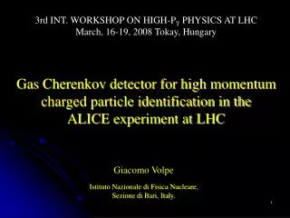 Gas Cherenkov detector for high momentum charged particle identification in the