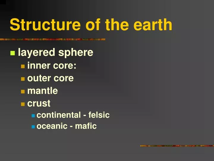 structure of the earth