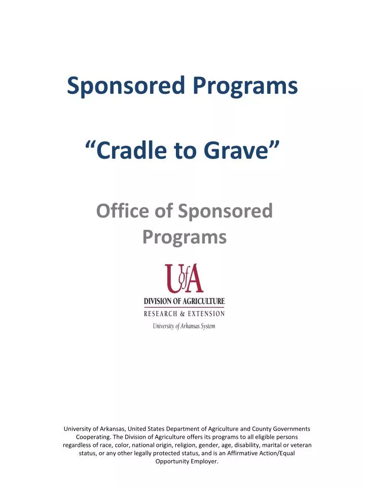 sponsored programs cradle to grave