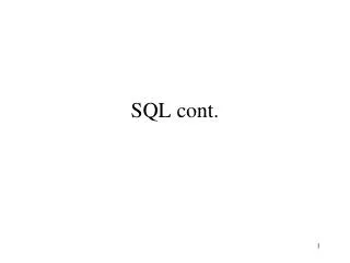 SQL cont.