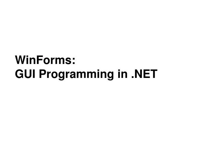 winforms gui programming in net