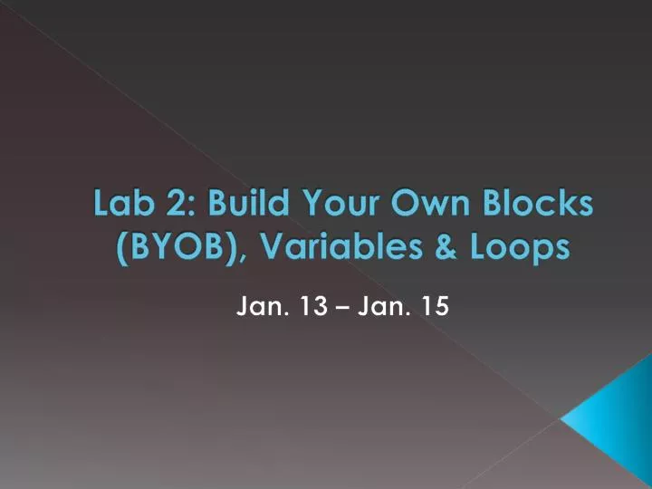 lab 2 build your own blocks byob variables loops