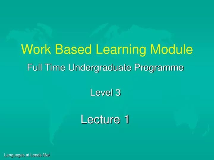work based learning module