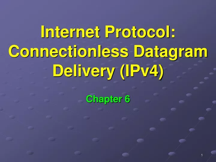internet protocol connectionless datagram delivery ipv4