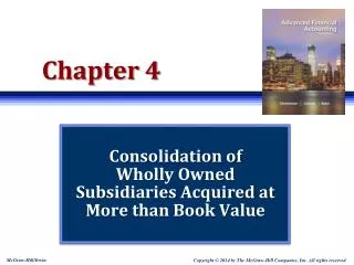 Consolidation of Wholly Owned Subsidiaries Acquired at More than Book Value