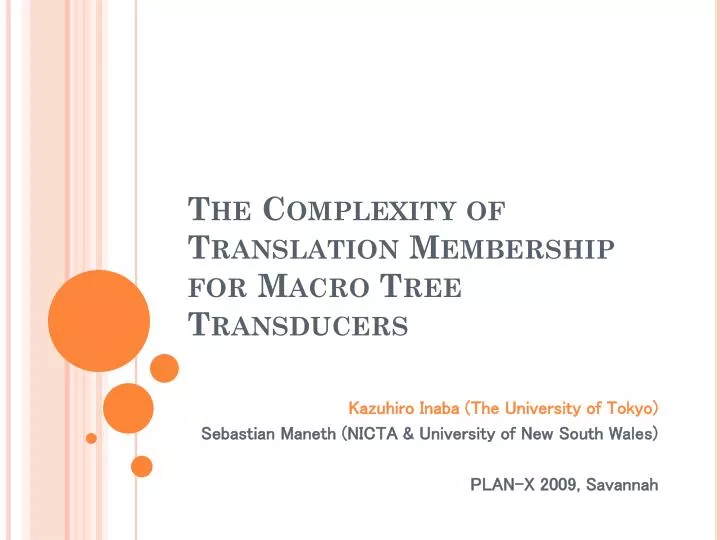 the complexity of translation membership for macro tree transducers