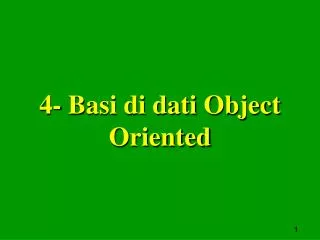 4 basi di dati object oriented