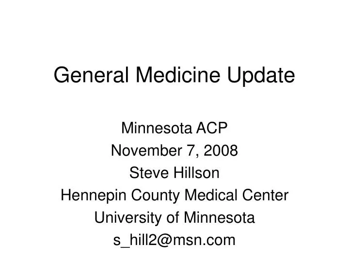 general medicine update