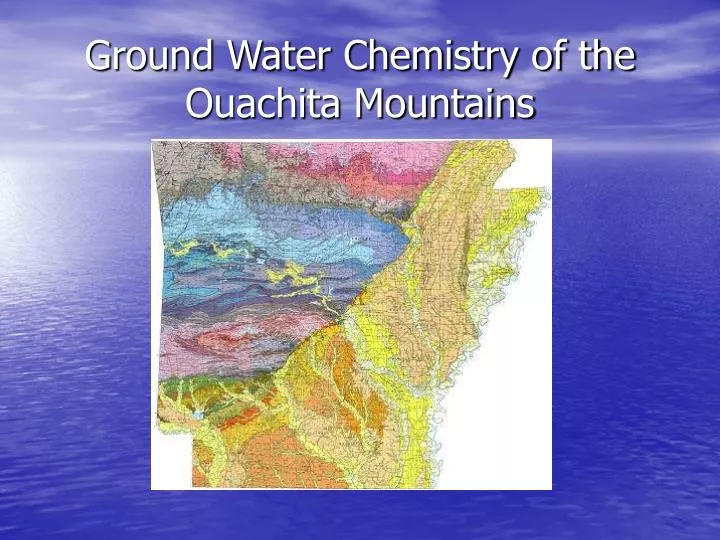 ground water chemistry of the ouachita mountains