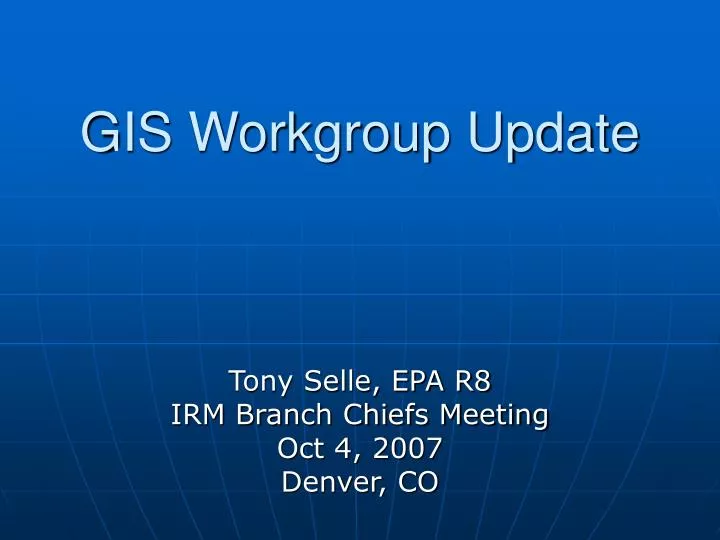 gis workgroup update