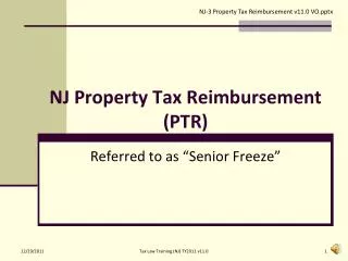 NJ Property Tax Reimbursement (PTR)