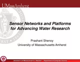 Sensor Networks and Platforms for Advancing Water Research