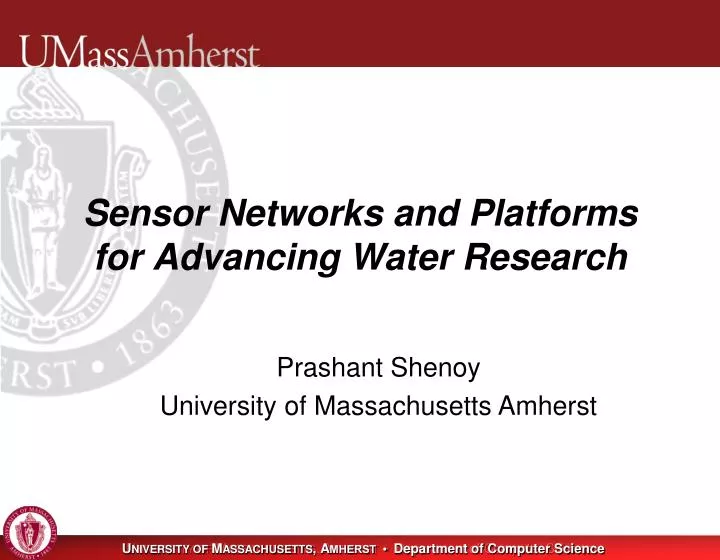 sensor networks and platforms for advancing water research