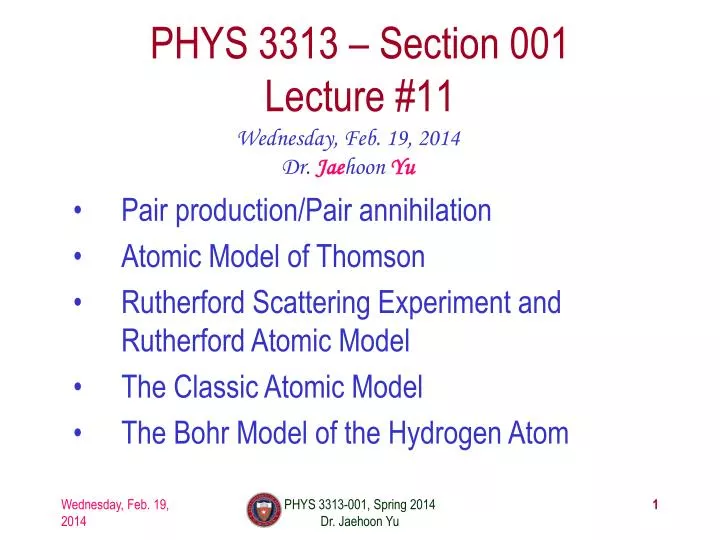 phys 3313 section 001 lecture 11