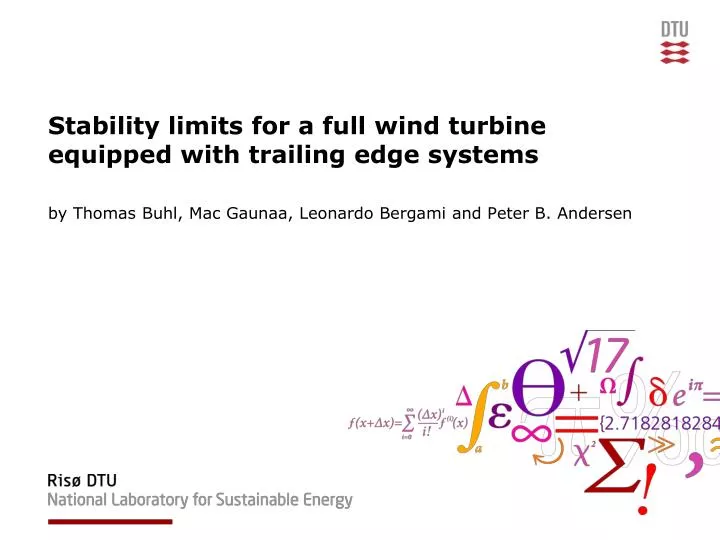 stability limits for a full wind turbine equipped with trailing edge systems