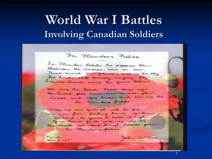 world war i battles involving canadian soldiers