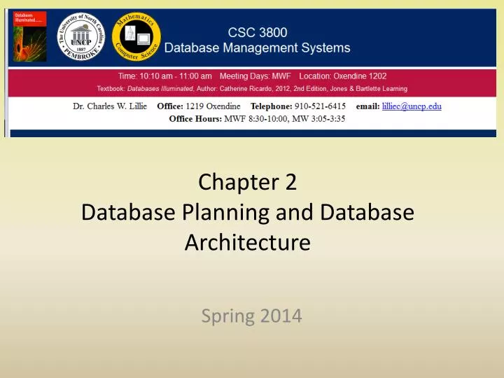 chapter 2 database planning and database architecture