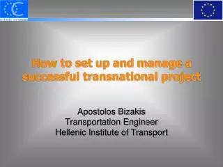 How to set up and manage a successful transnational project