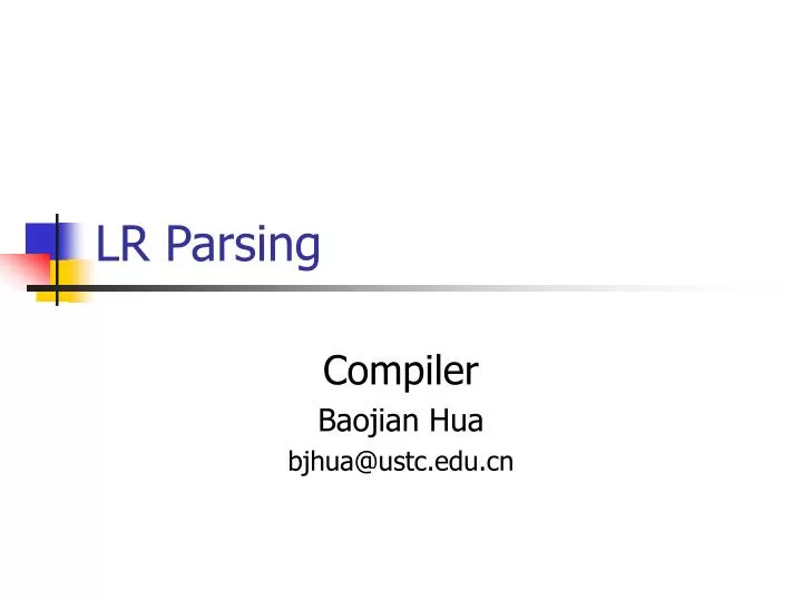 lr parsing