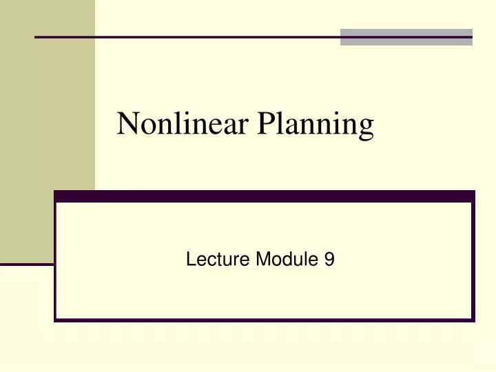 nonlinear planning