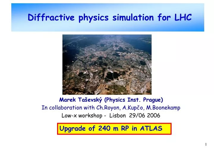 diffractive physics simulation for lhc