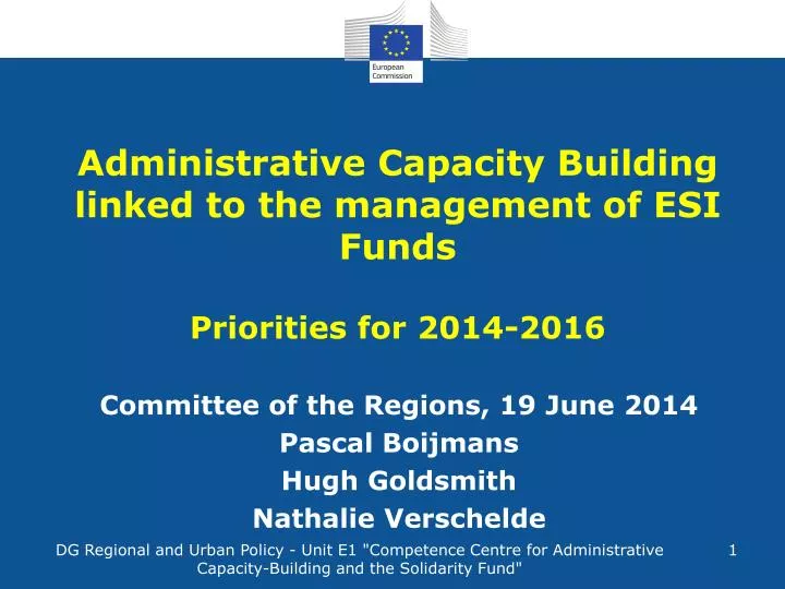 administrative capacity building linked to the management of esi funds priorities for 2014 2016