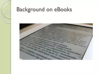 Background on eBooks