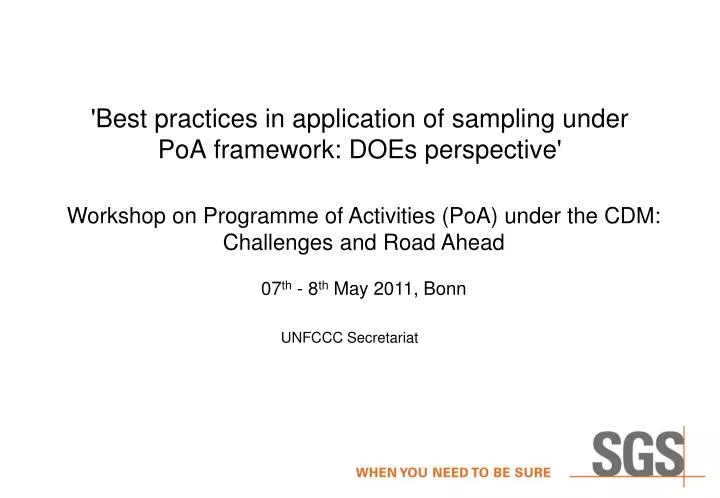 best practices in application of sampling under poa framework does perspective