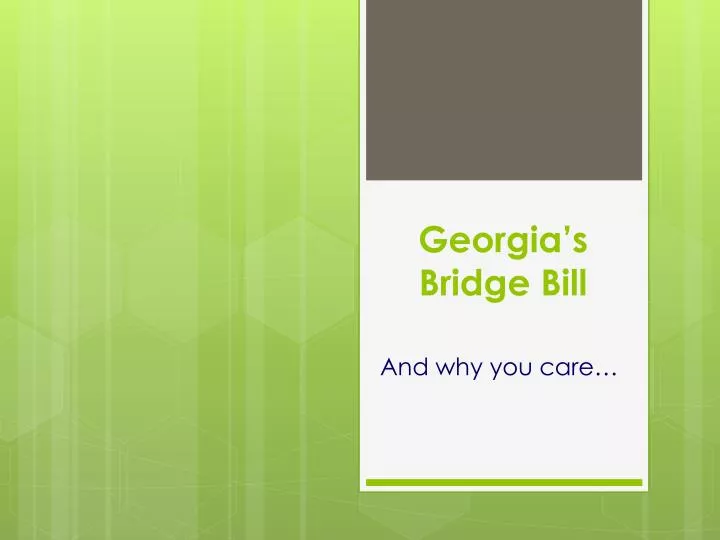 georgia s bridge bill