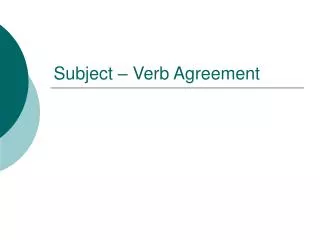 subject verb agreement