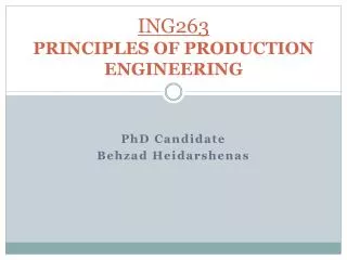 ING 26 3 PRINCIPLES OF PRODUCTION ENGINEERING