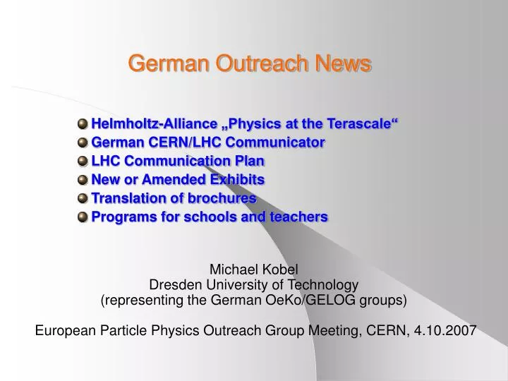 german outreach news