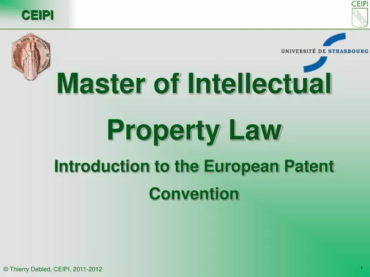 master of intellectual property law introduction to the european patent convention