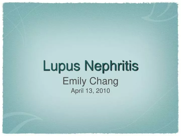 lupus nephritis