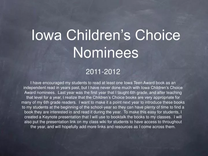 iowa children s choice nominees