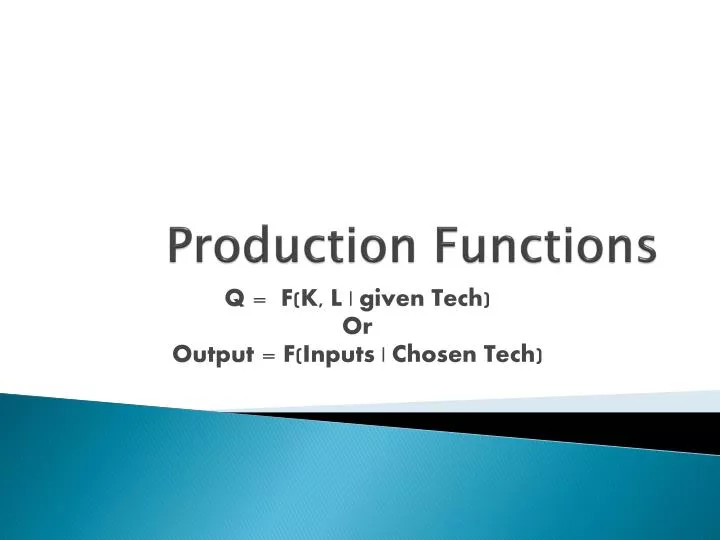 production functions