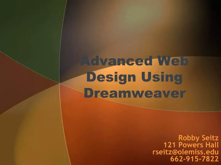 advanced web design using dreamweaver