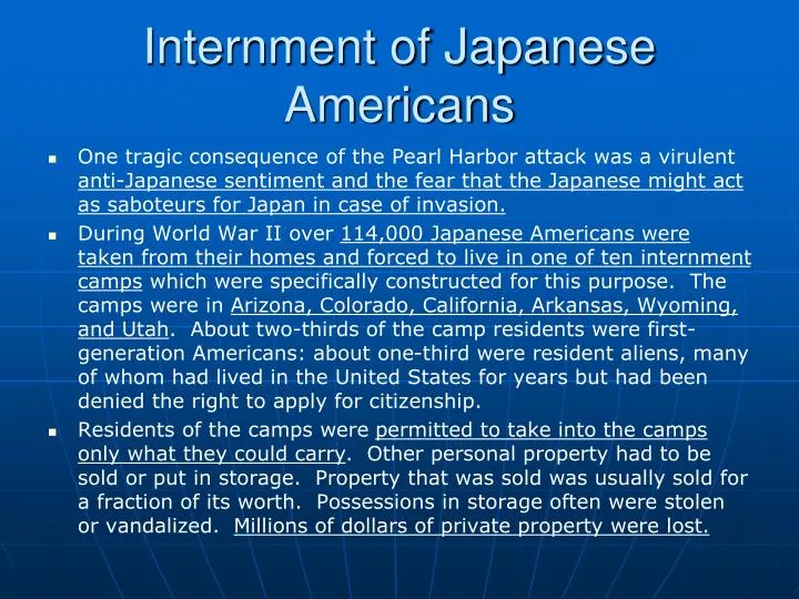 internment of japanese americans