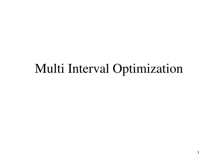 multi interval optimization