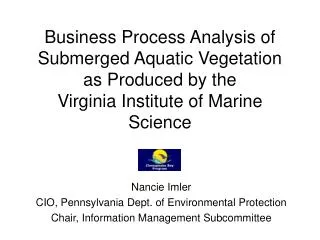 Nancie Imler CIO, Pennsylvania Dept. of Environmental Protection